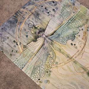 Shower curtain with matching dragonfly hooks